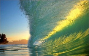 sunset surf shot