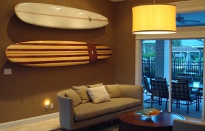 surfboard on wall